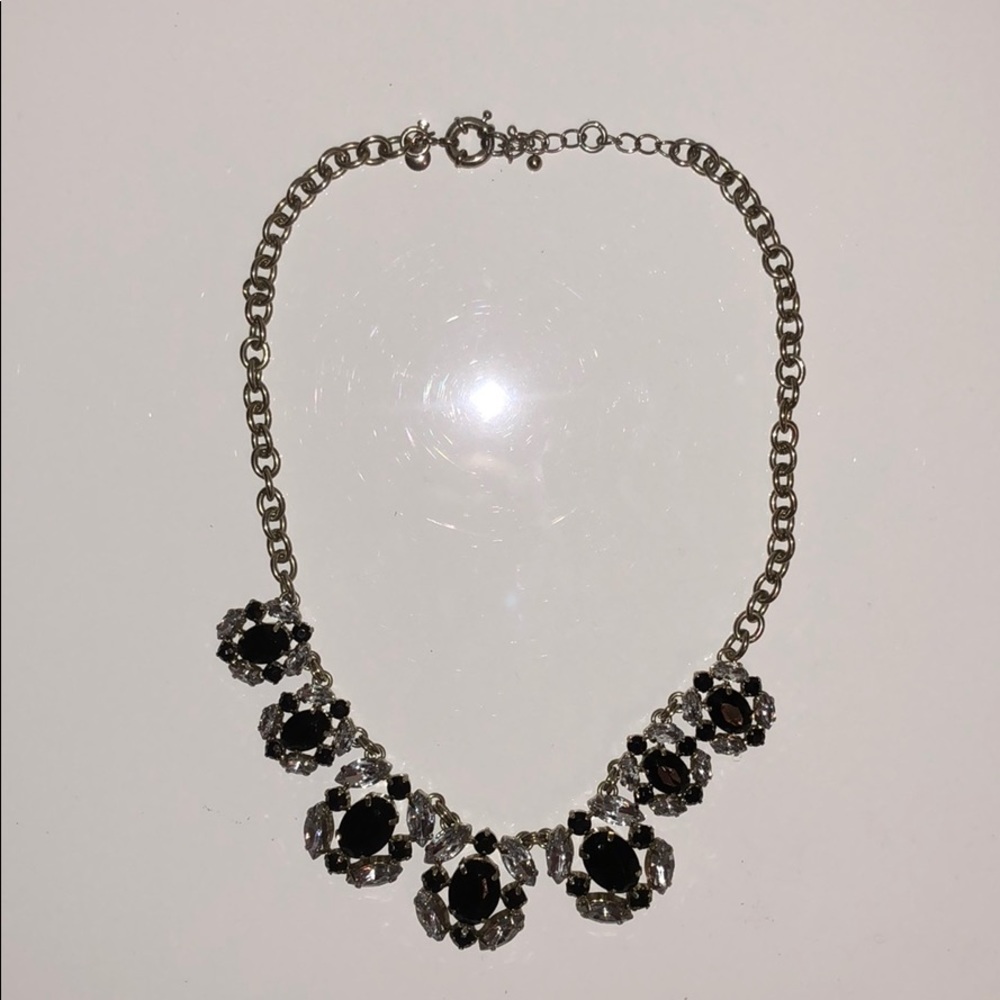 Beautiful black and clear stone J-Crew necklace